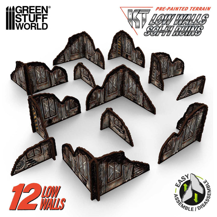 Pre-painted ruined Sci-Fi walls (Green Stuff World)