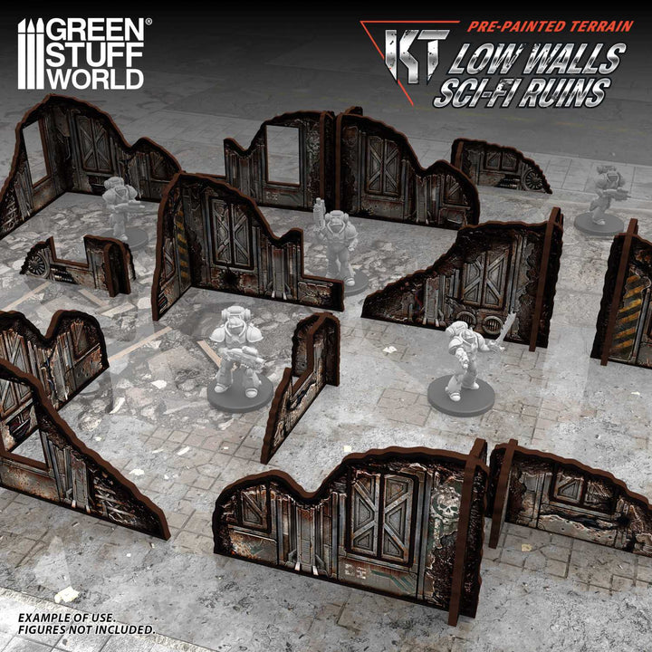 Pre-painted ruined Sci-Fi walls (Green Stuff World)