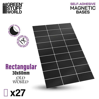 Rectangular Magnetic Sheet SELF-ADHESIVE - 30x60mm (Green Stuff World)