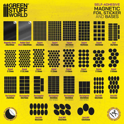Rectangular Magnetic Sheet SELF-ADHESIVE - 30x60mm (Green Stuff World)