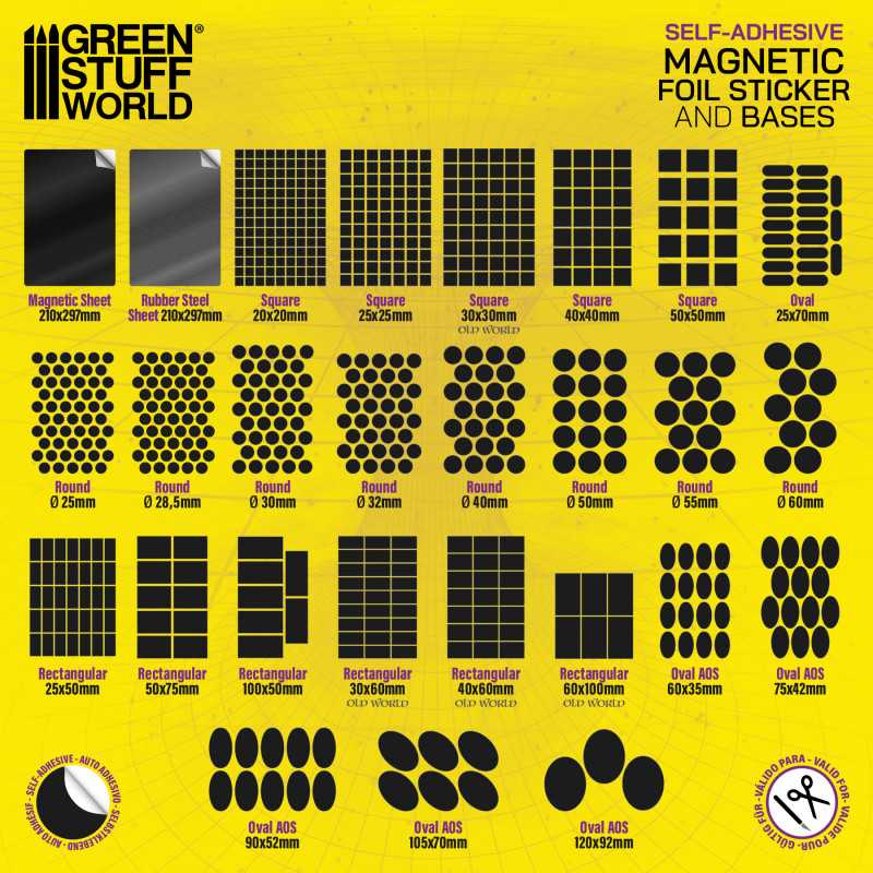 Rectangular Magnetic Sheet SELF-ADHESIVE - 40x60mm (Green Stuff World)