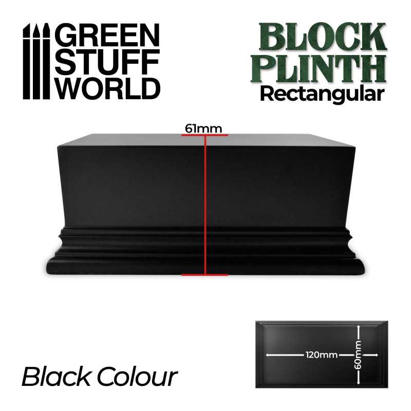 Rectangular Top Display Plinth 12x6cm - Black (Green Stuff World)