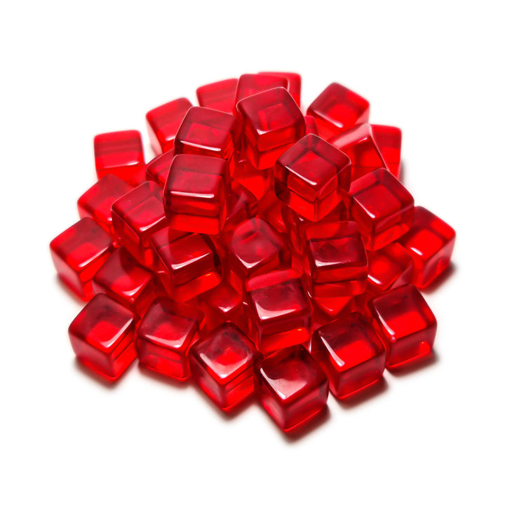 Red Acrylic Cube tokens 10mm (Green Stuff World)