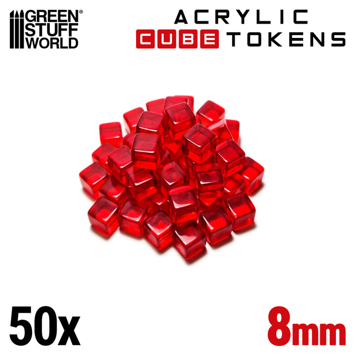 Red Cube tokens 8mm (Green Stuff World)