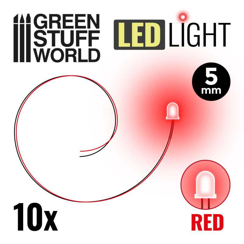 Red LED Lights - 5mm (Green Stuff World)