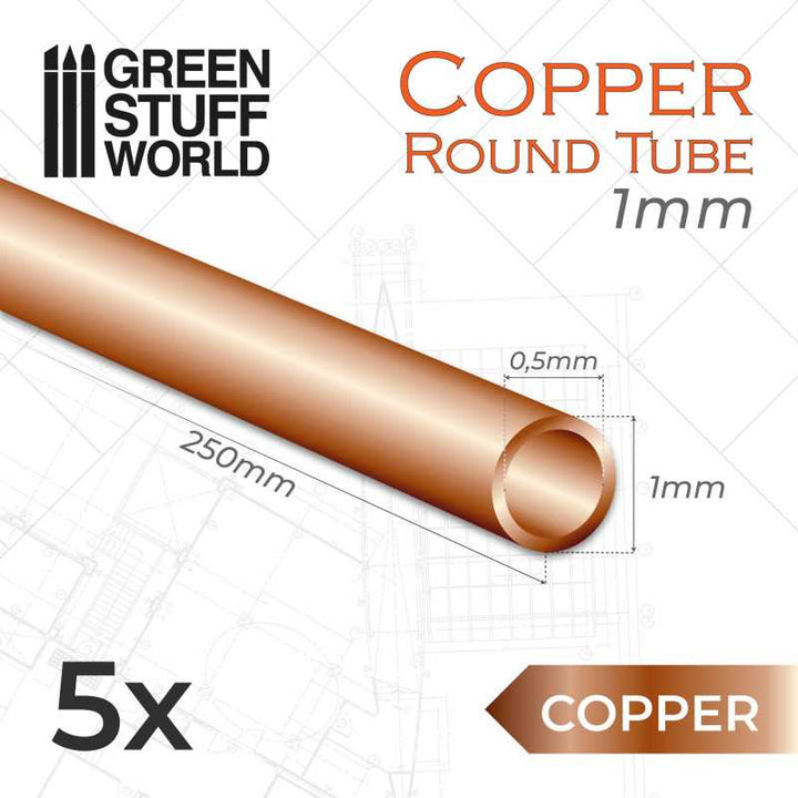 Round Copper tube 1mm (Green Stuff World)