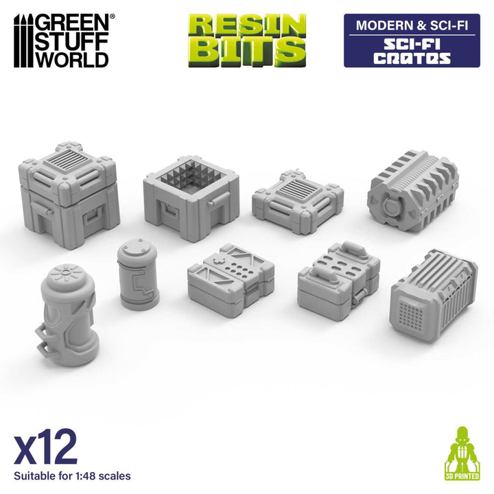 Sci-fi Crates 1:48 (Green Stuff World)