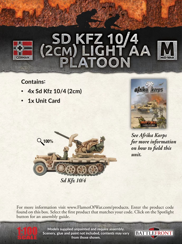 Flames of War: Sd Kfz 10/4 (2cm) Light AA Platoon (GBX94)