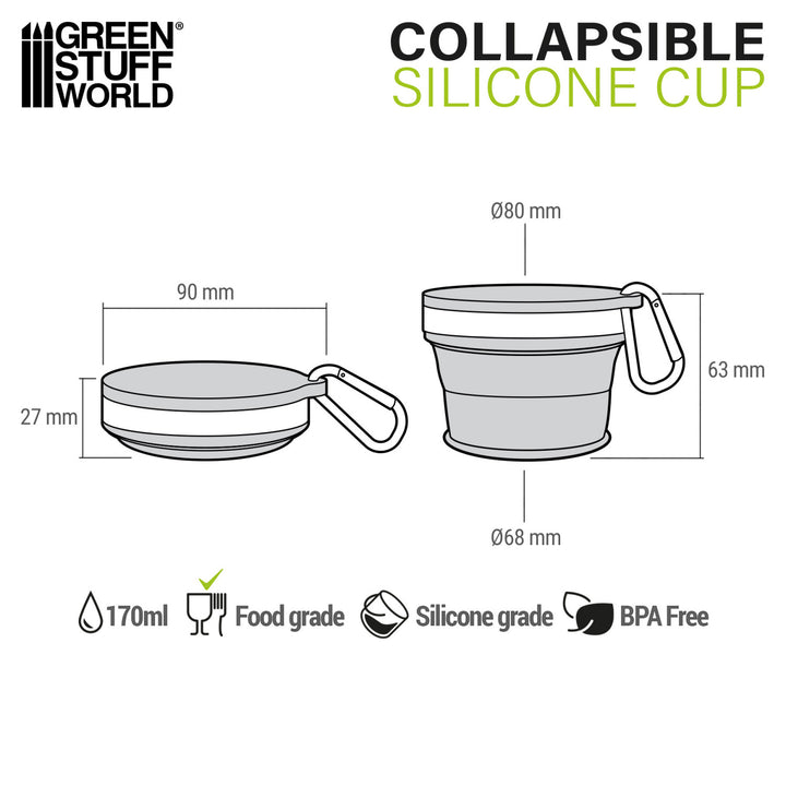 Silicone collapsible cup 170ml (Green Stuff World)