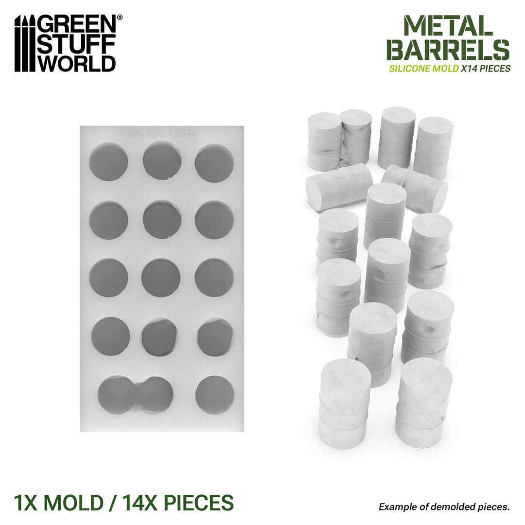 Silicone Molds - Metal Barrels 1:48 (Green Stuff World)