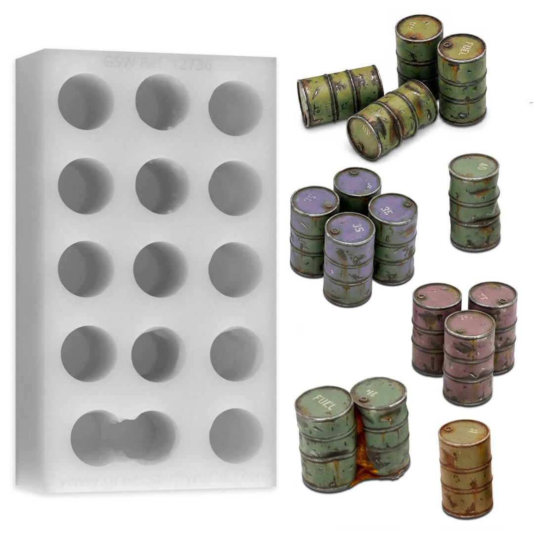 Silicone Molds - Metal Barrels 1:48 (Green Stuff World)