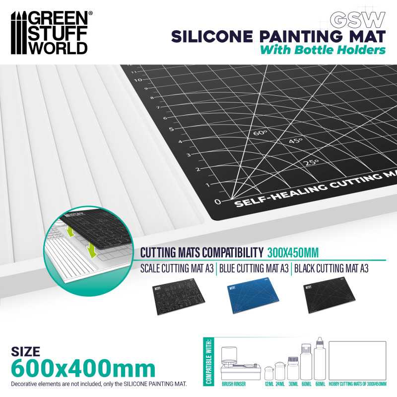 Silicone Painting Mat with Edges (Green Stuff World)