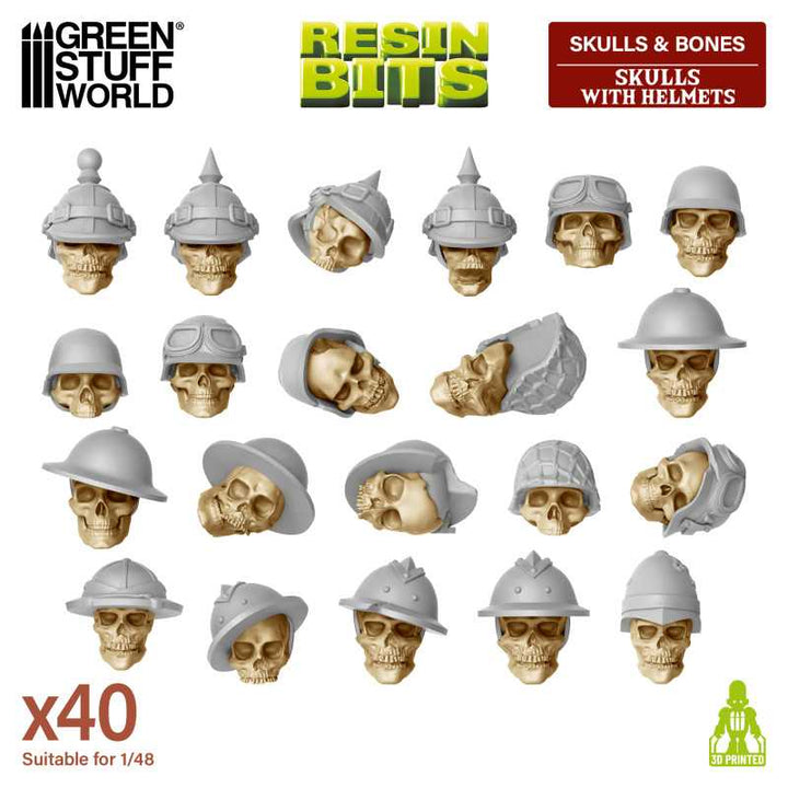 Skulls with Helmets 1:48 (Green Stuff World)