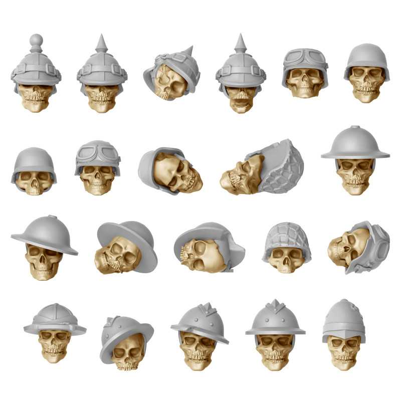 Skulls with Helmets 1:48 (Green Stuff World)