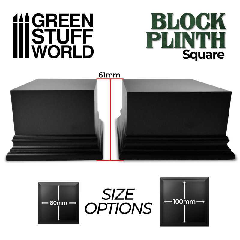 Square Top Display Plinth 8x8 cm - Black (Green Stuff World)