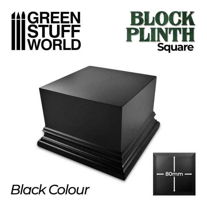 Square Top Display Plinth 8x8 cm - Black (Green Stuff World)