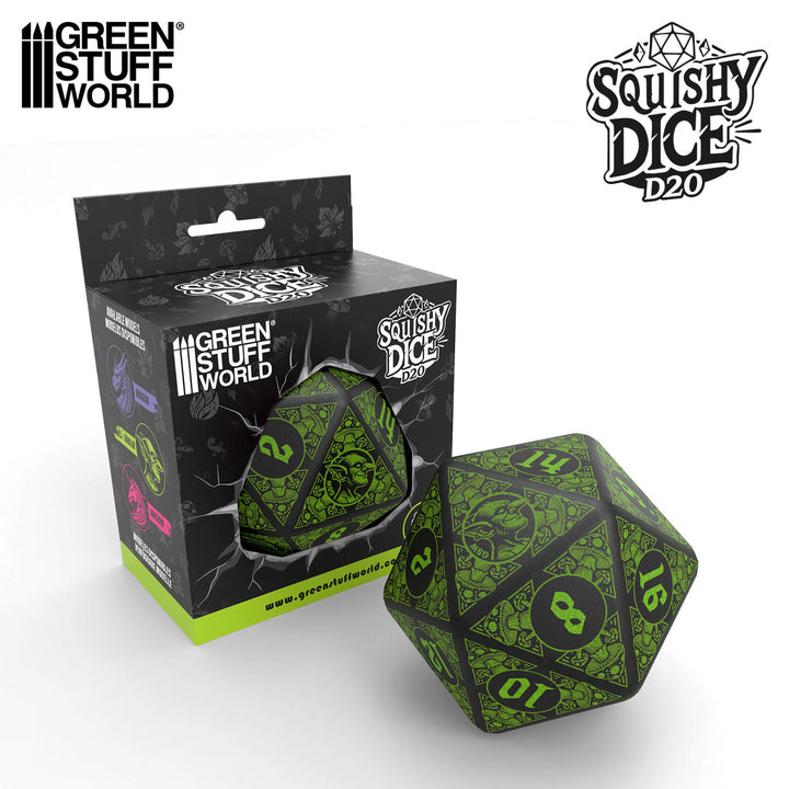 Squishy D20 Dice - GOBLIN (Green Stuff World)