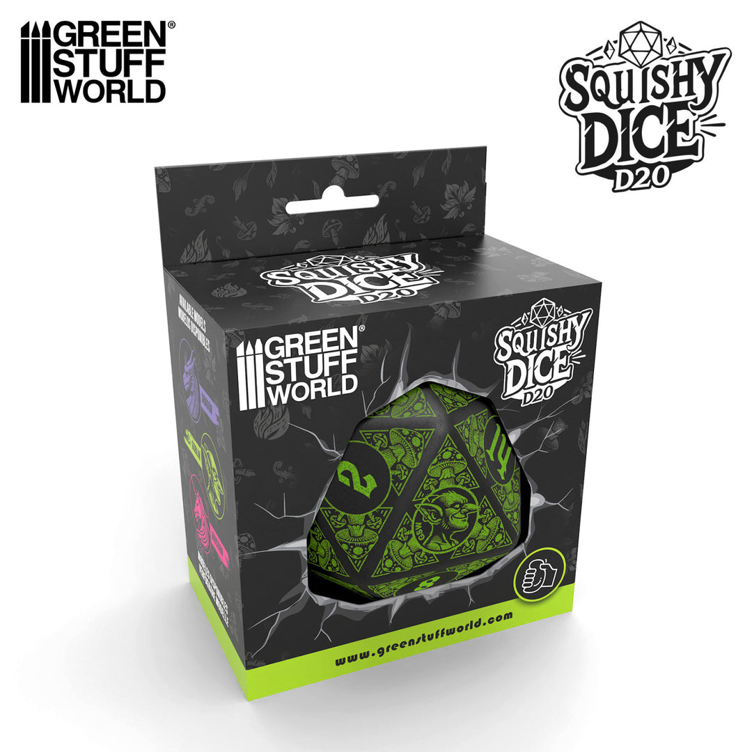 Squishy D20 Dice - GOBLIN (Green Stuff World)