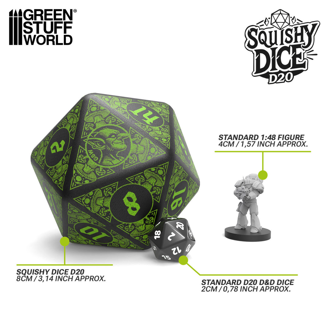Squishy D20 Dice - GOBLIN (Green Stuff World)