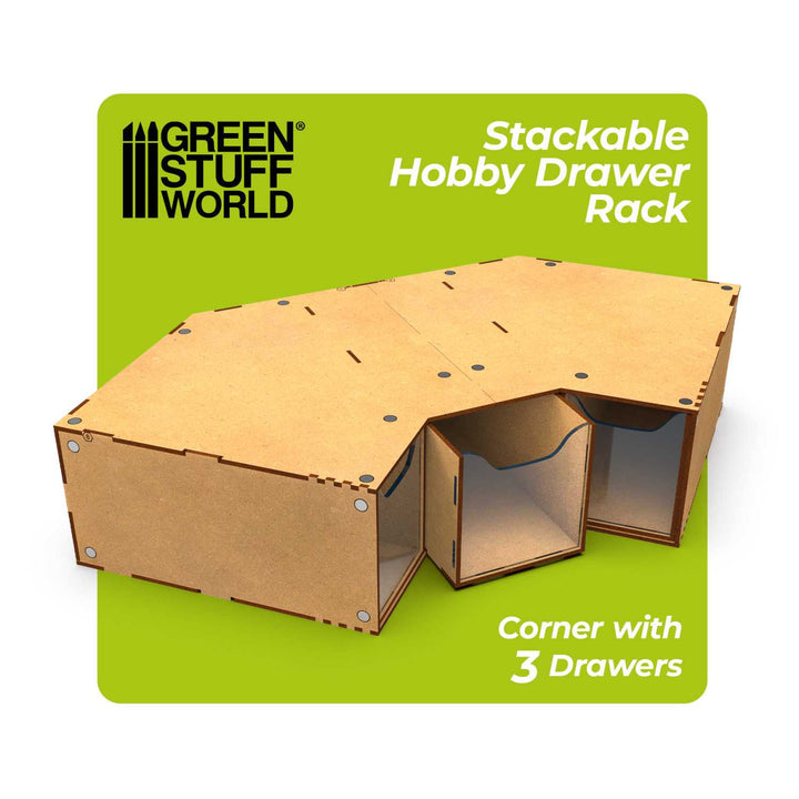 Stackable hobby corner drawer rack with 3 drawers (Green Stuff World)