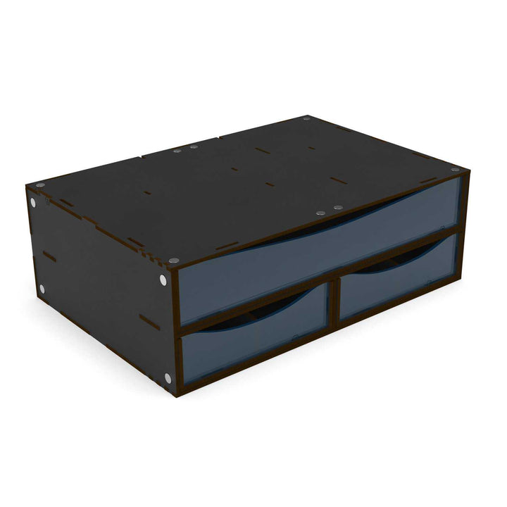 Stackable Hobby Drawer Rack with 3 horizontal drawers and dividers - Black (Green Stuff World)