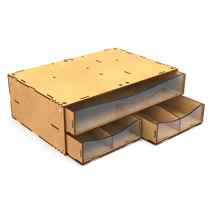 Stackable Hobby Drawer Rack with 3 horizontal drawers and dividers (Green Stuff World)