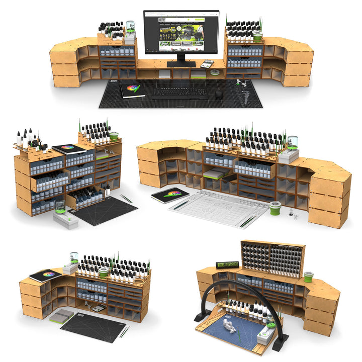 Stackable hobby drawer rack with 4 vertical drawers and magnets (Green Stuff World)