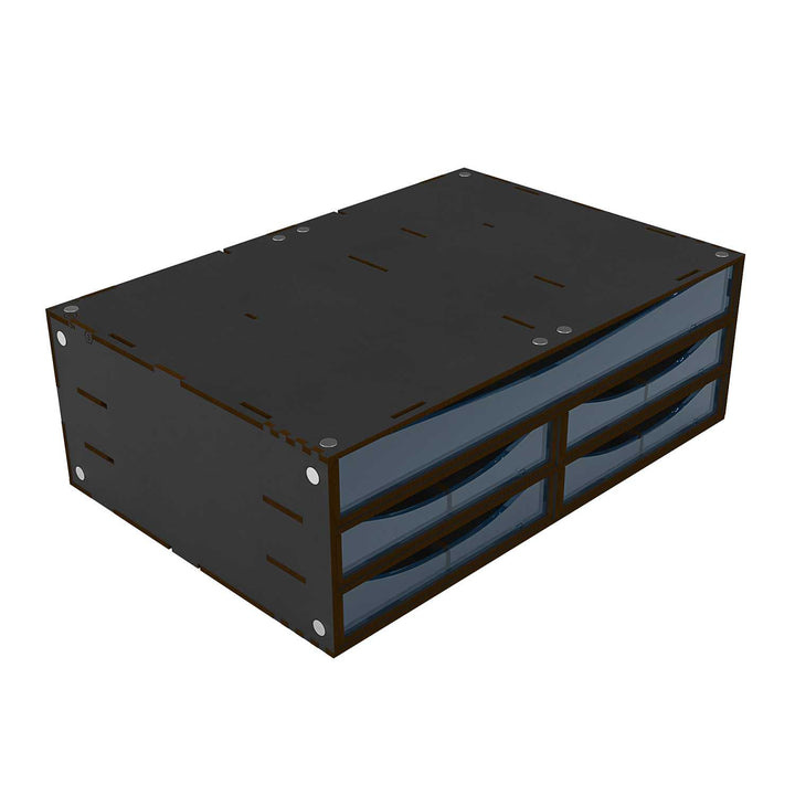 Stackable Hobby Drawer Rack with 5 horizontal drawers and dividers - Black (Green Stuff World)