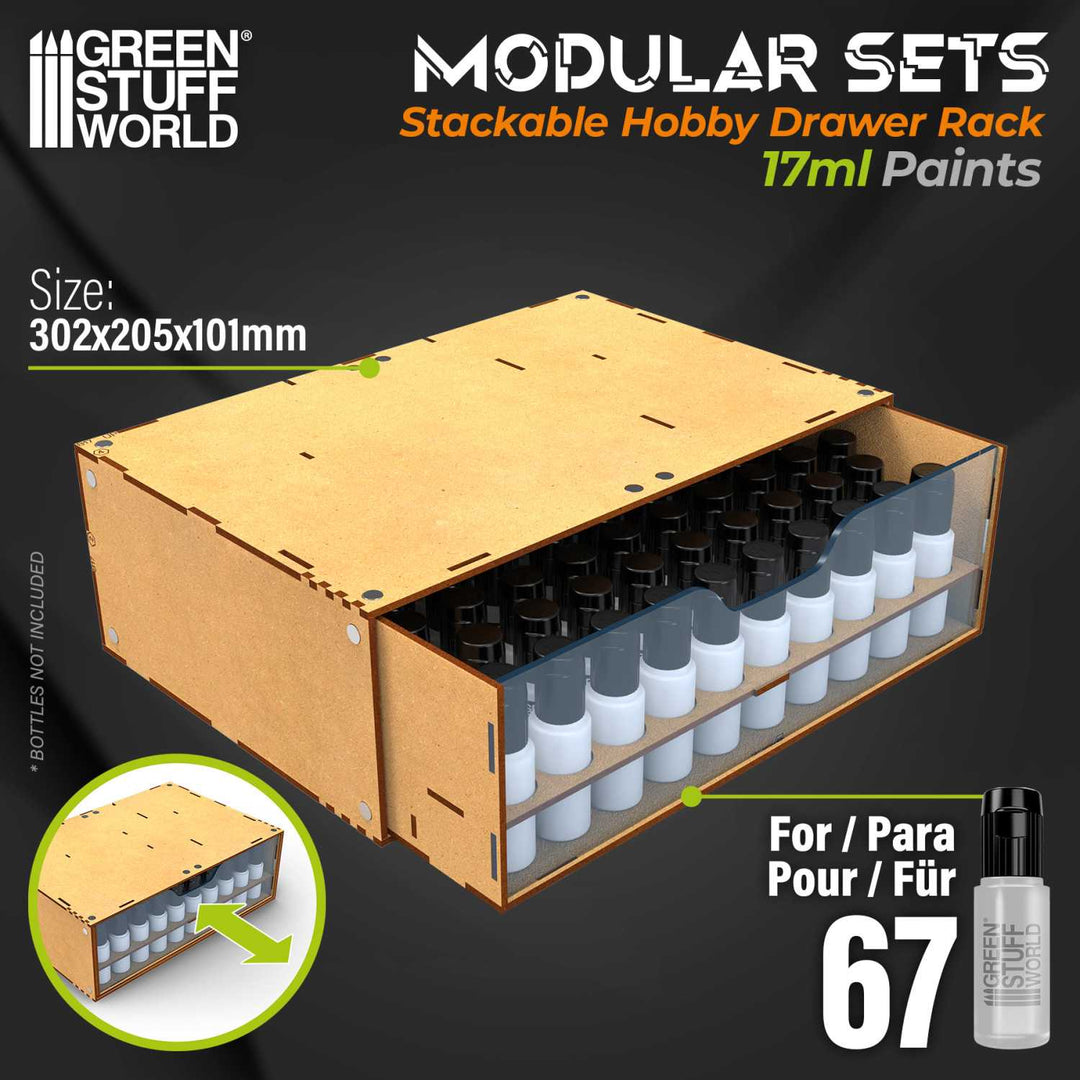 Stackable Hobby Paint Rack 17ml with magnets (Green Stuff World)
