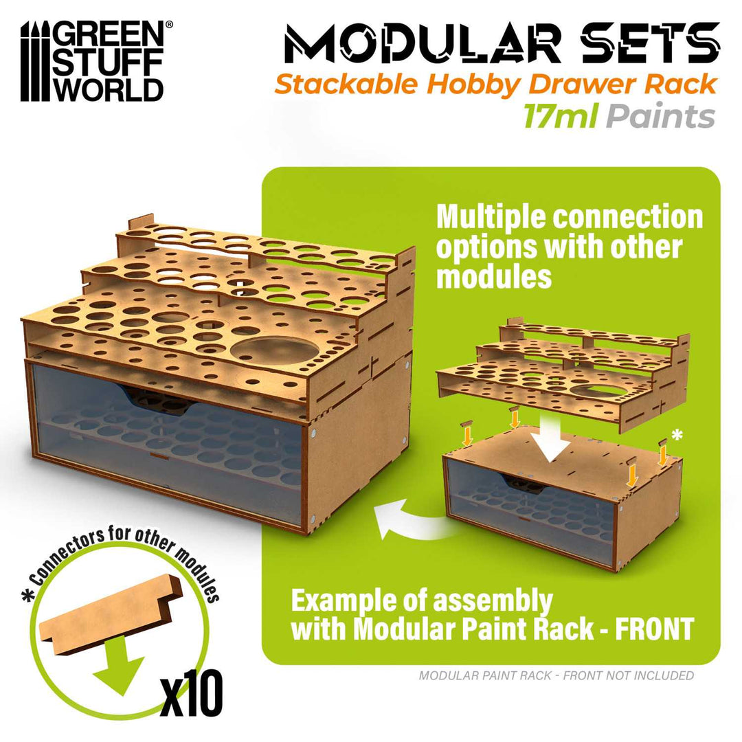 Stackable Hobby Paint Rack 17ml with magnets (Green Stuff World)