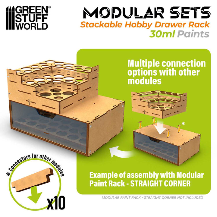 Stackable Hobby Paint Rack 30ml with magnets (Green Stuff World)