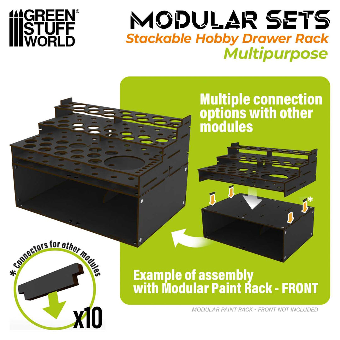 Stackable hollow storage module - Black (Green Stuff World)