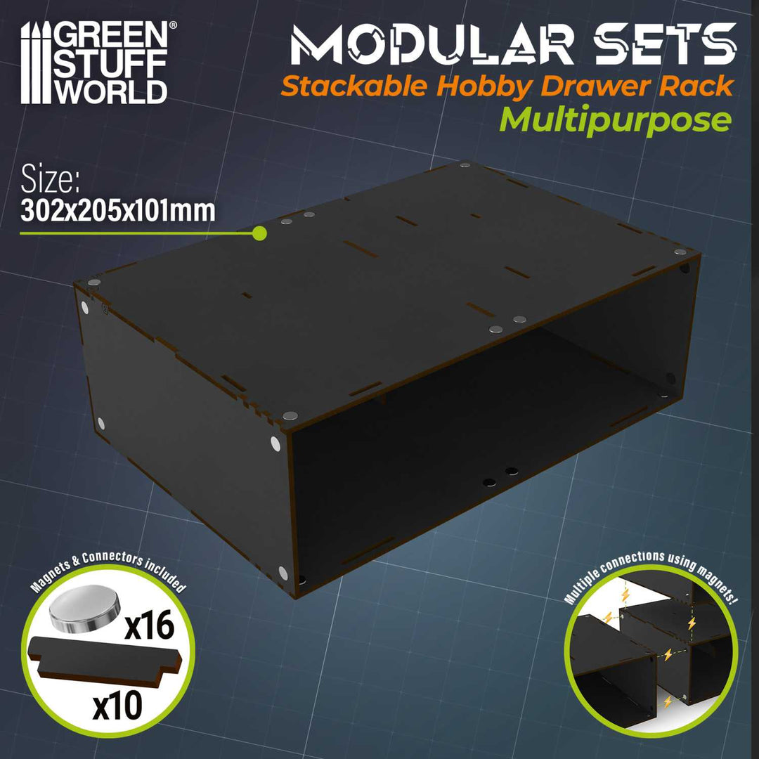 Stackable hollow storage module - Black (Green Stuff World)