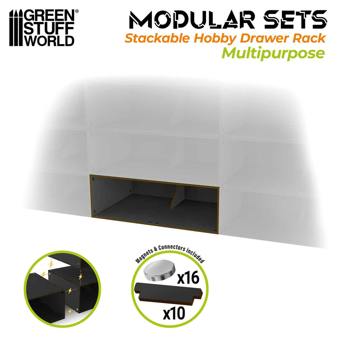 Stackable hollow storage module - Black (Green Stuff World)