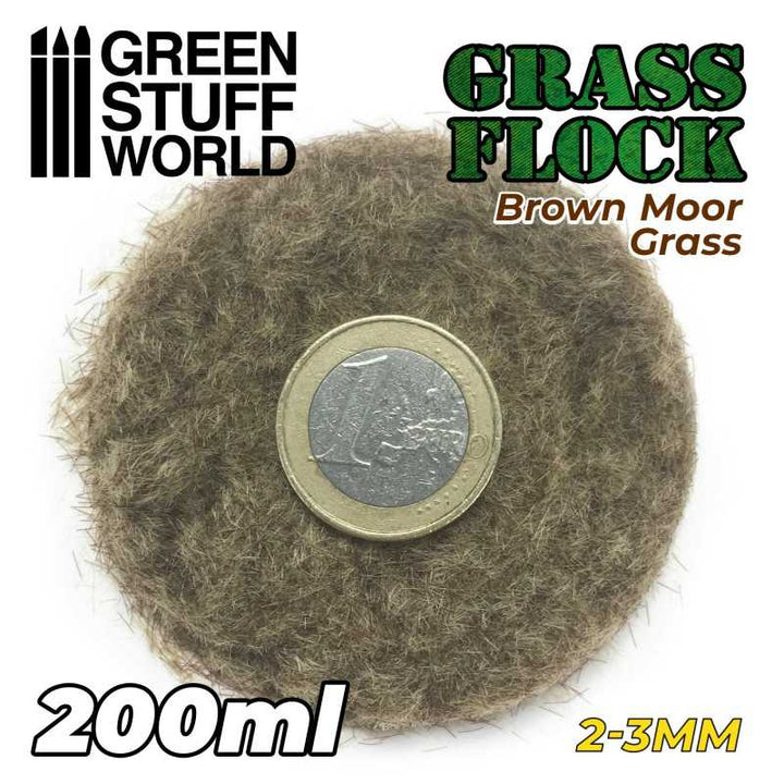 Static Grass Flock 2-3mm - Brown Moor Grass - 200 ml (Green Stuff World)