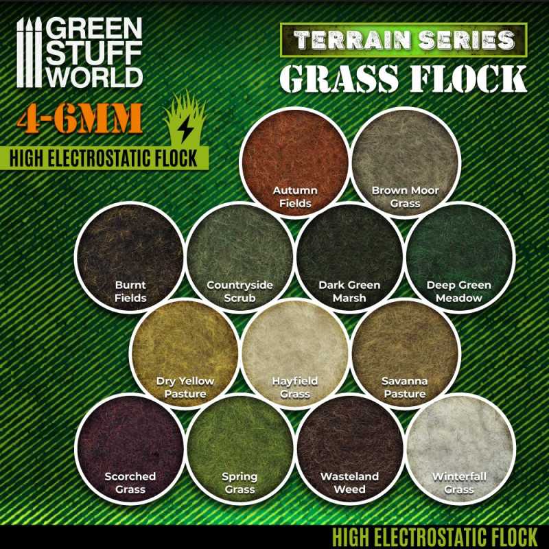 Static Grass Flock 4-6mm - DEEP GREEN MEADOW - 200 ml (Green Stuff World)