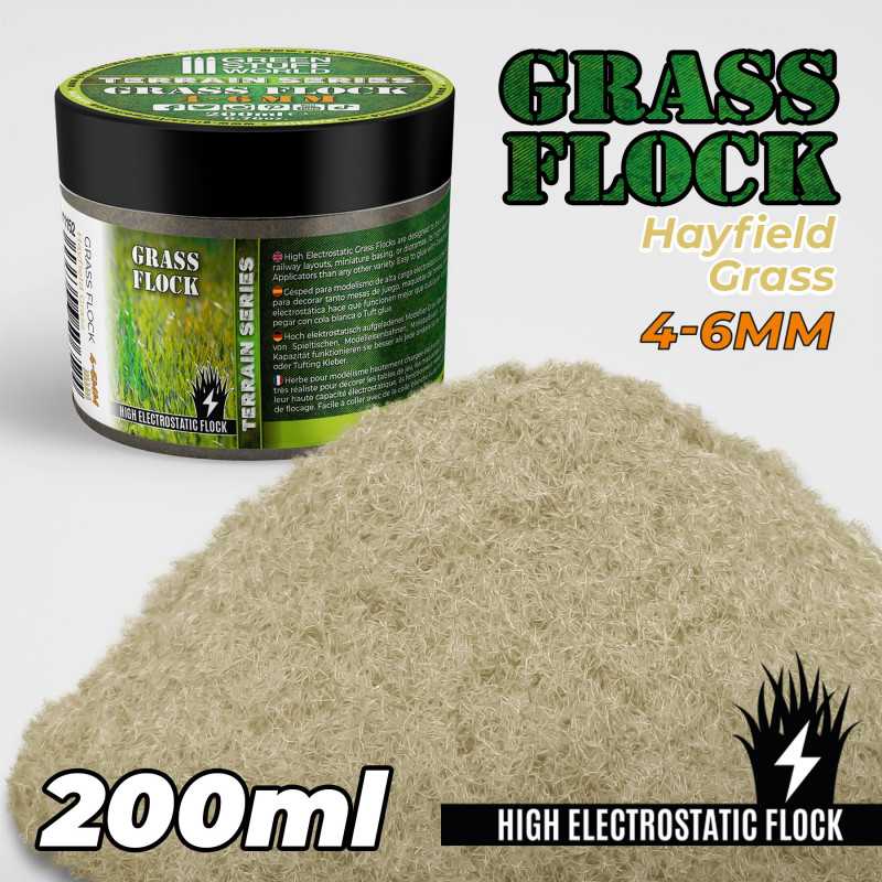 Static Grass Flock 4-6mm - HAYFIELD GRASS - 200 ml (Green Stuff World)