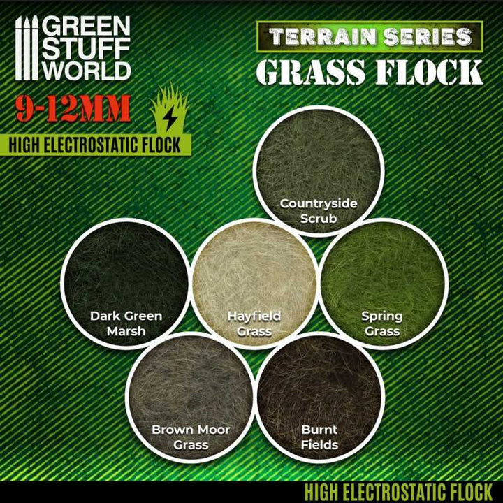 Static Grass Flock 9-12mm - Brown Moor Grass - 200 ml (Green Stuff World)