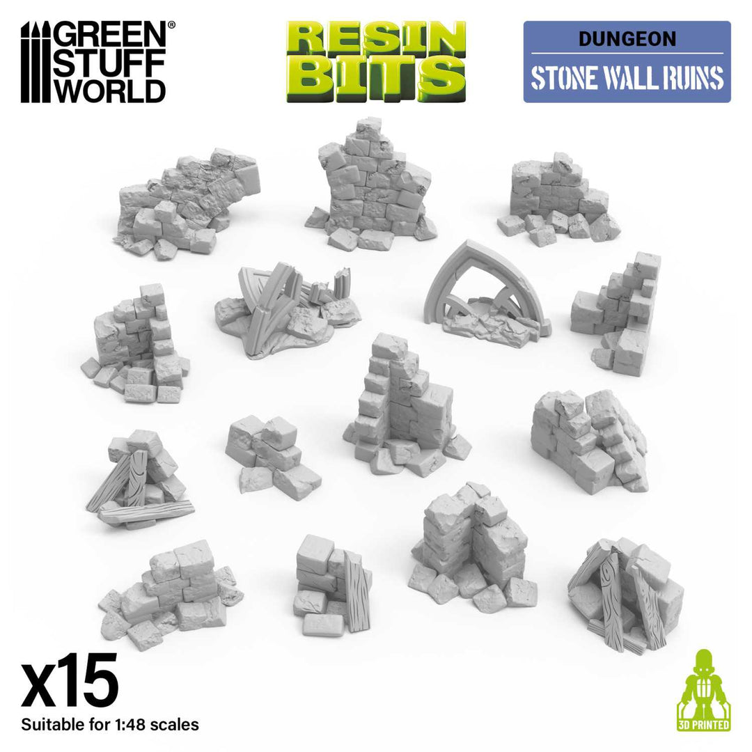 Stone wall ruins 1:48 (Green Stuff World)