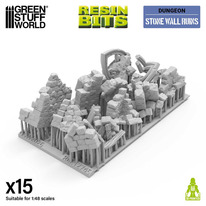 Stone wall ruins 1:48 (Green Stuff World)