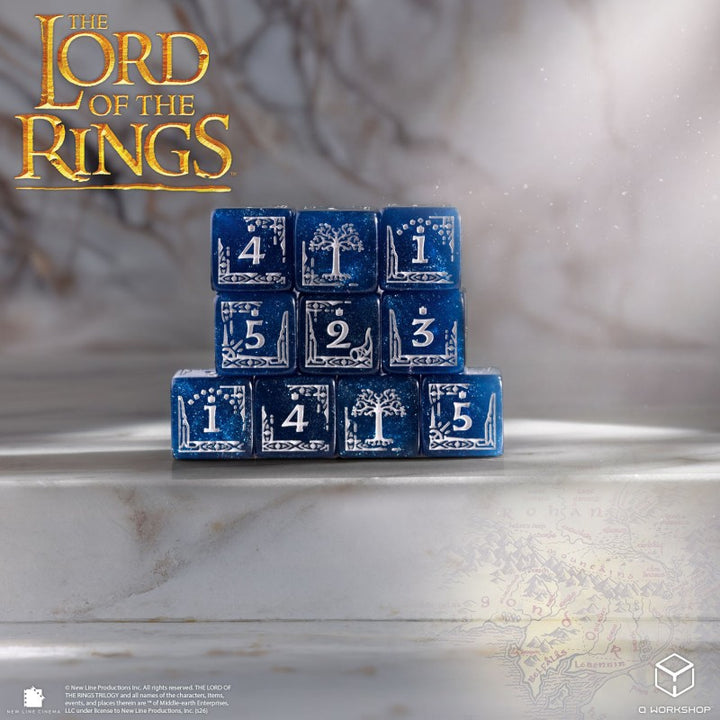 The Lord of the Rings: Gondor 10xD6 Dice Set (Q-Workshop) (LOTR/190166/GON/B)
