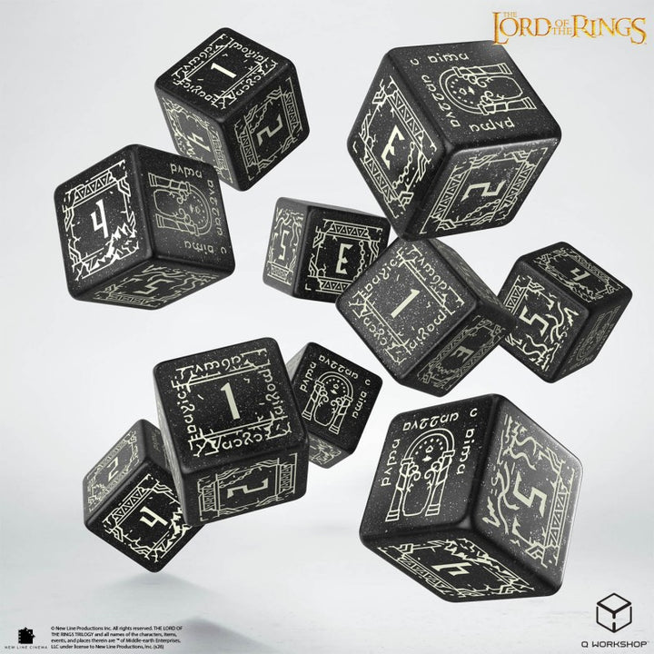 The Lord of the Rings: Moria 10xD6 Glow in the dark Dice Set (Q-Workshop) (LOTR/190166/MOA/B)