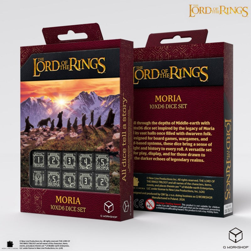 The Lord of the Rings: Moria 10xD6 Glow in the dark Dice Set (Q-Workshop) (LOTR/190166/MOA/B)