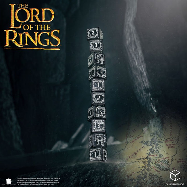 The Lord of the Rings: Moria 10xD6 Glow in the dark Dice Set (Q-Workshop) (LOTR/190166/MOA/B)