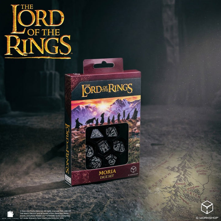 The Lord of the Rings: Moria - Glow in the dark Dice Set (Q-Workshop) (LOTR/190166/MOA/A)