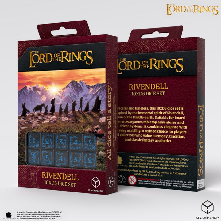 The Lord of the Rings: Rivendell 10xD6 Dice Set - Water (Q-Workshop) (LOTR/190166/RIV/B2)