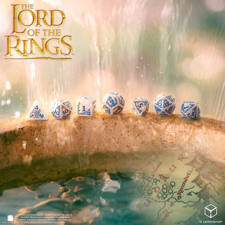 The Lord of the Rings: Rivendell Dice Set - Stone (Q-Workshop) (LOTR/190166/RIV/A1)