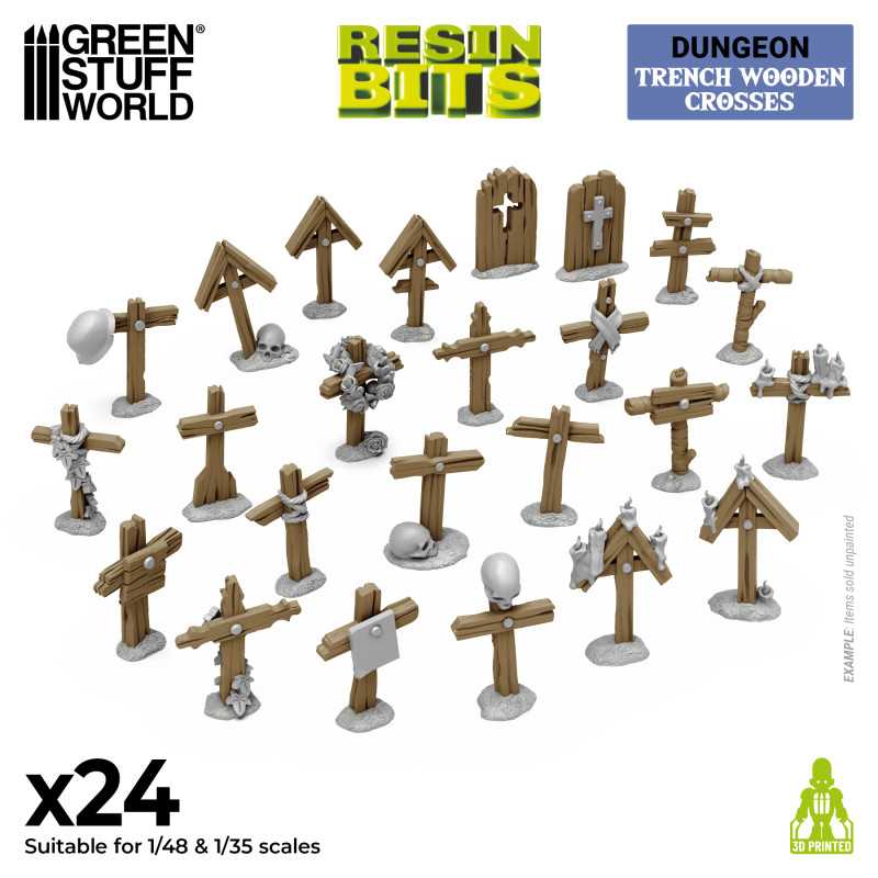 Trench Wooden Crosses 1:48-1:35 (Green Stuff World)