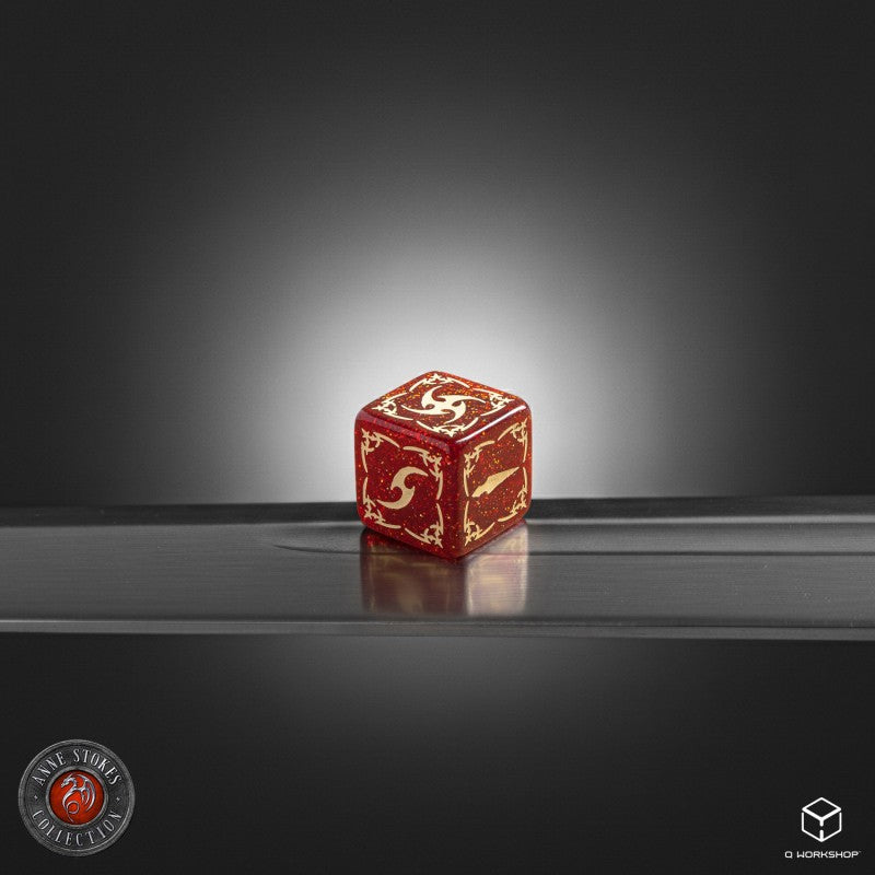Tribal Dice Set: Shimmering red & Beige (Q-Workshop) (STRB03)