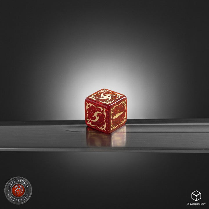 Tribal Dice Set: Shimmering red & Beige (Q-Workshop) (STRB03)